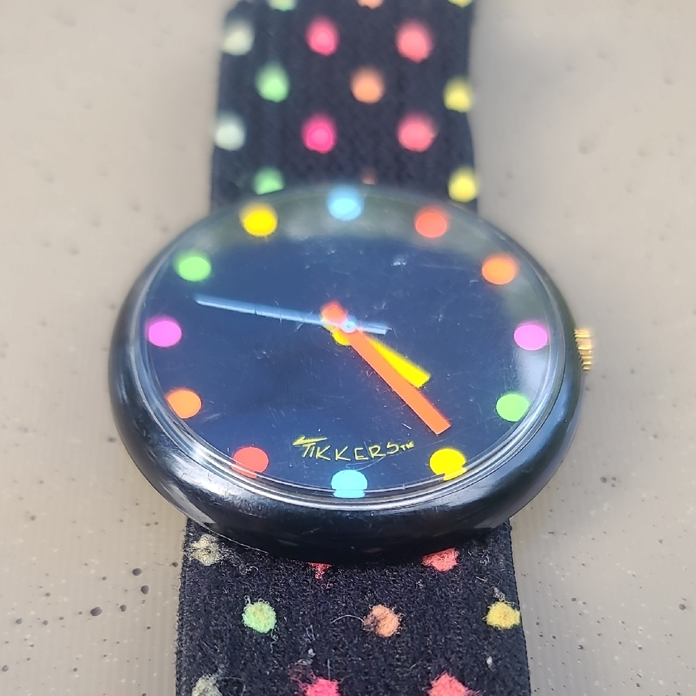 Tikkers Vintage Colorful Polka Dot Watch - Picture 3 of 6